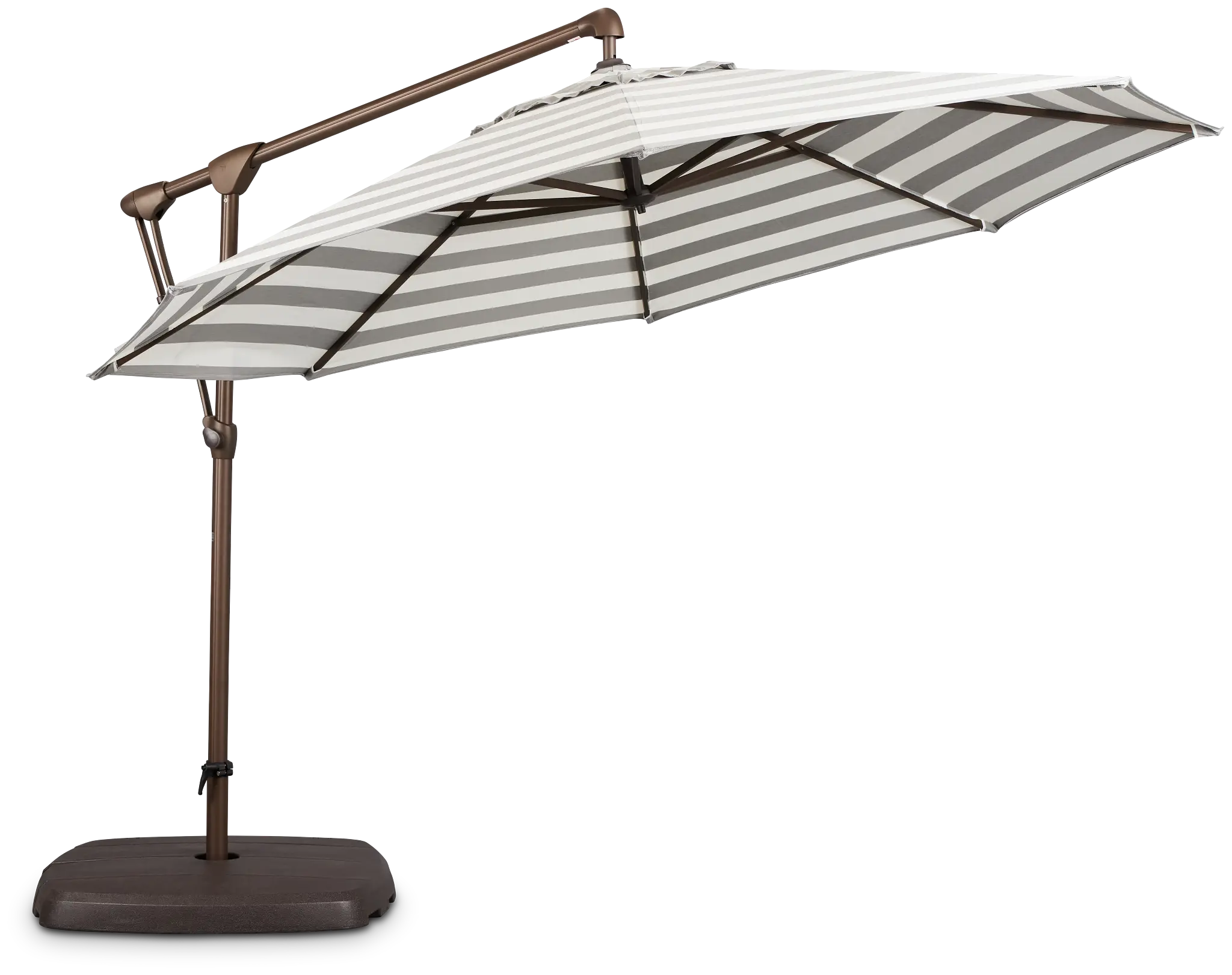Grenada Gray Stripe Cantilever Umbrella Set Grenada Gray Stripe Cantilever Umbrella Set