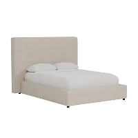 Grayton Linen Beige 54" Upholstered Platform Bed