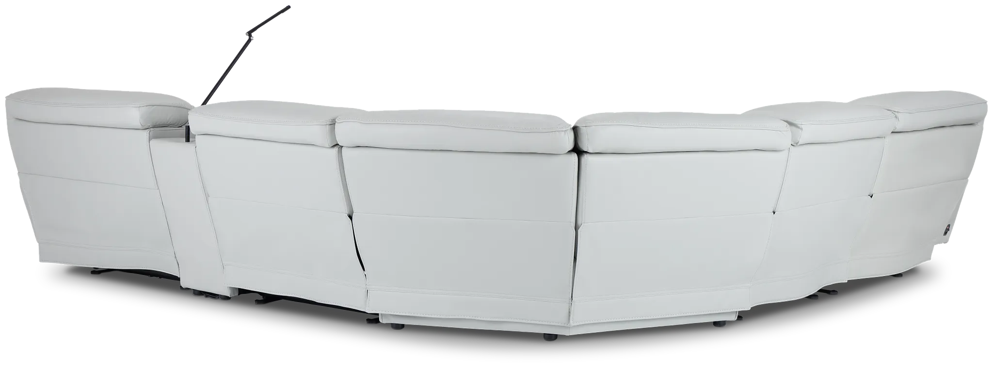 Reign Gray Lthr/vinyl Medium Dual Power 2-arm Reclining Sectional