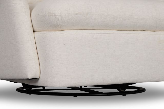 Serena White Fabric Swivel Chair