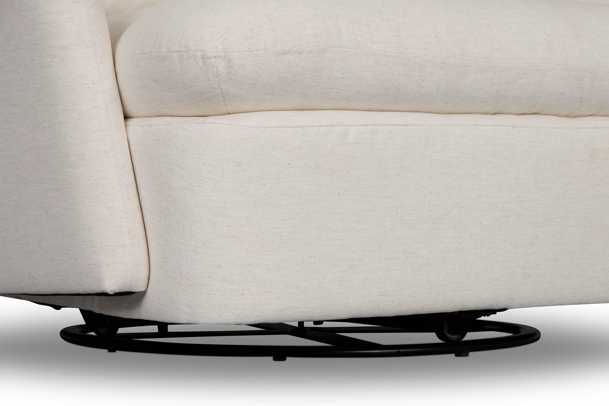 Serena White Fabric Swivel Chair
