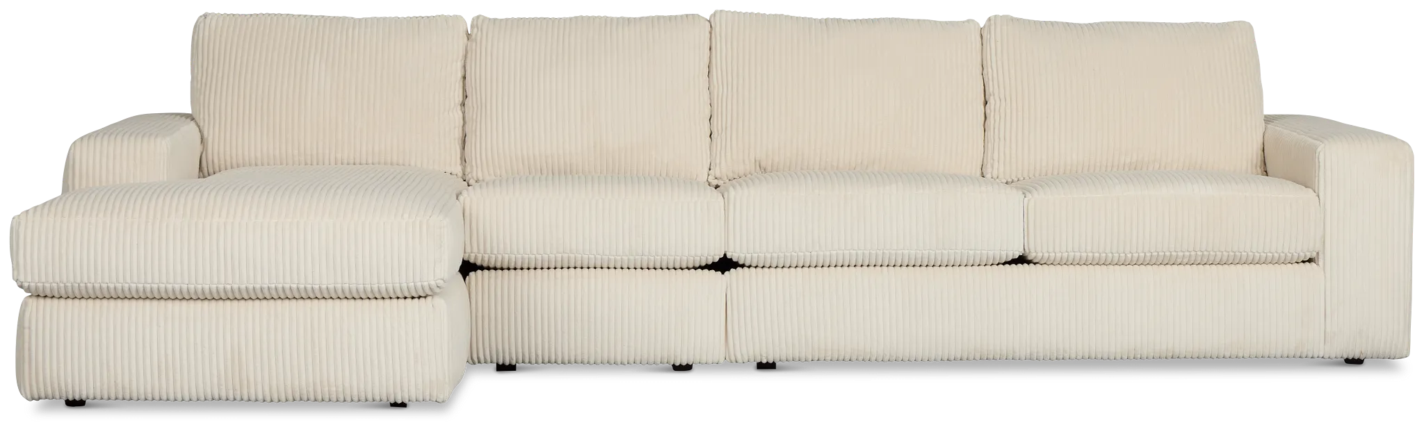 Charlie Ivory Fabric Small Left Chaise Sectional