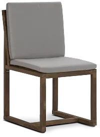Linear Teak Dk Gray Side Chair