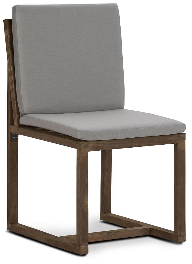 Linear Teak Dk Gray Side Chair