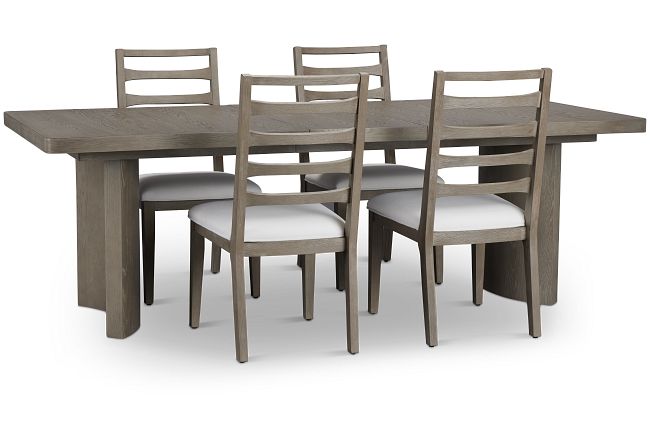 Soho Light Tone Rectangular Table & 4 Wood Chairs