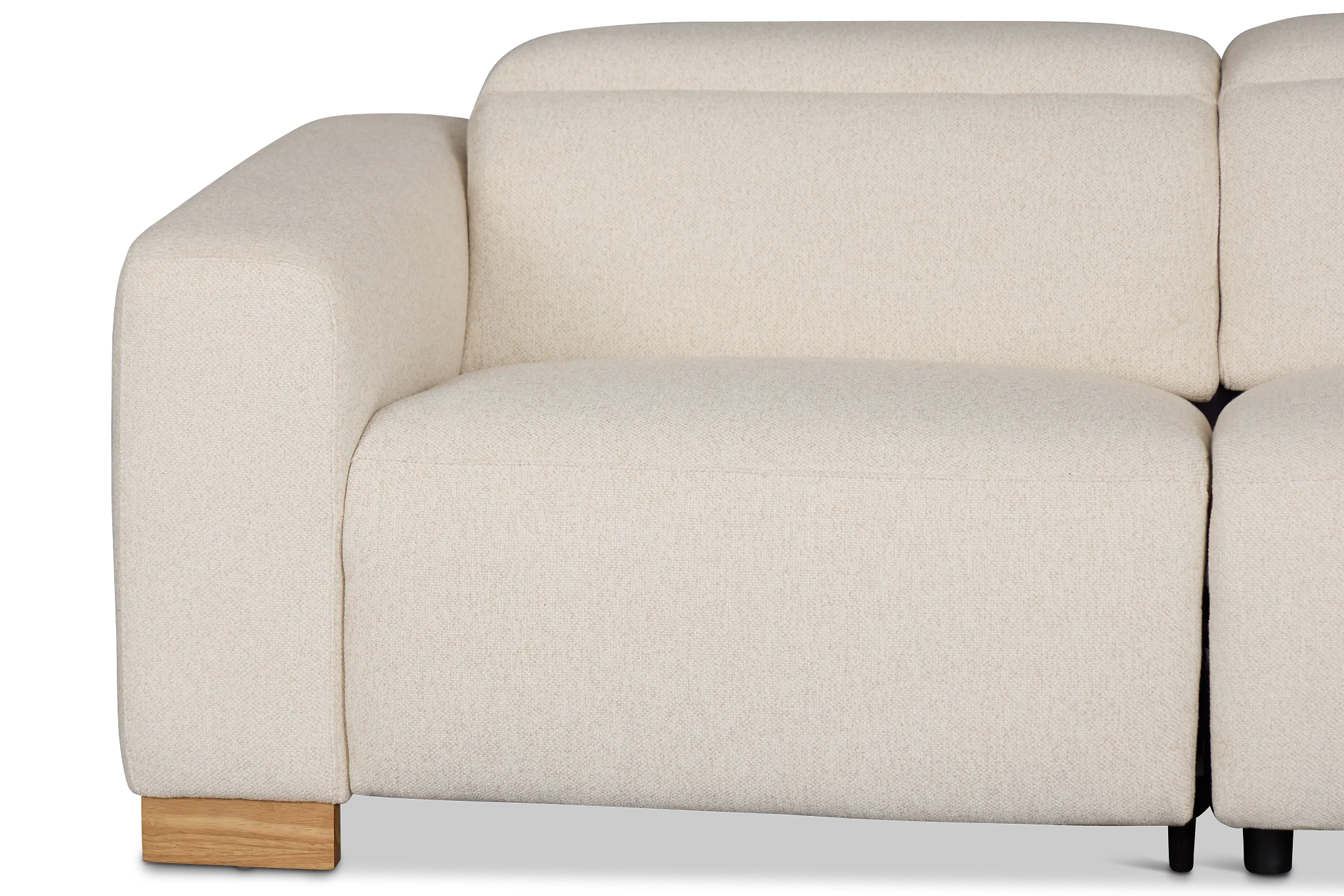 Leona Light Beige Fabric 3-piece Modular Power Sofa