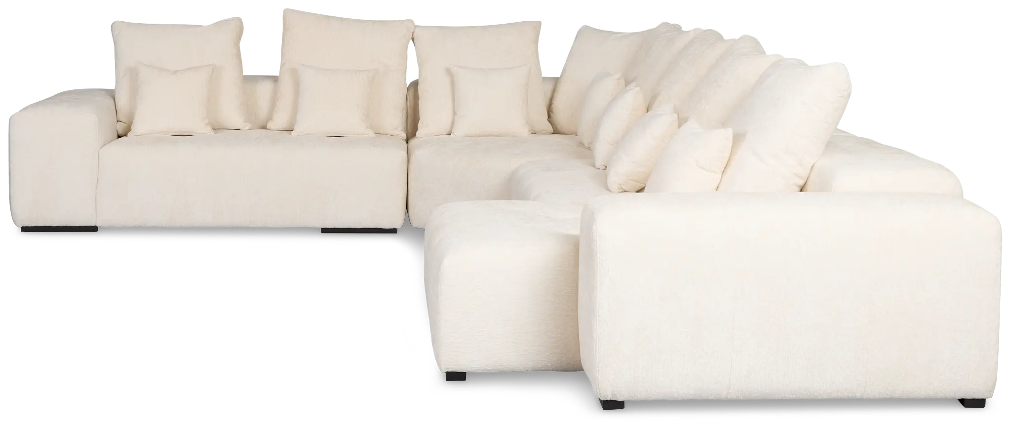 Skylar White Fabric Medium Right Chaise Sectional Skylar White Fabric Medium Right Chaise Sectional