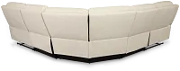 Walker Ivory Lthr/vinyl Small Two-arm Manually Reclining Sectional