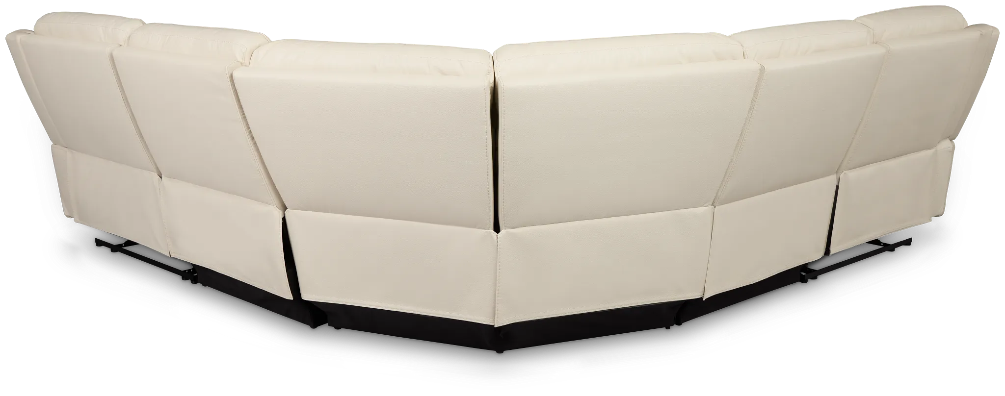 Walker Ivory Lthr/vinyl Small Two-arm Manually Reclining Sectional