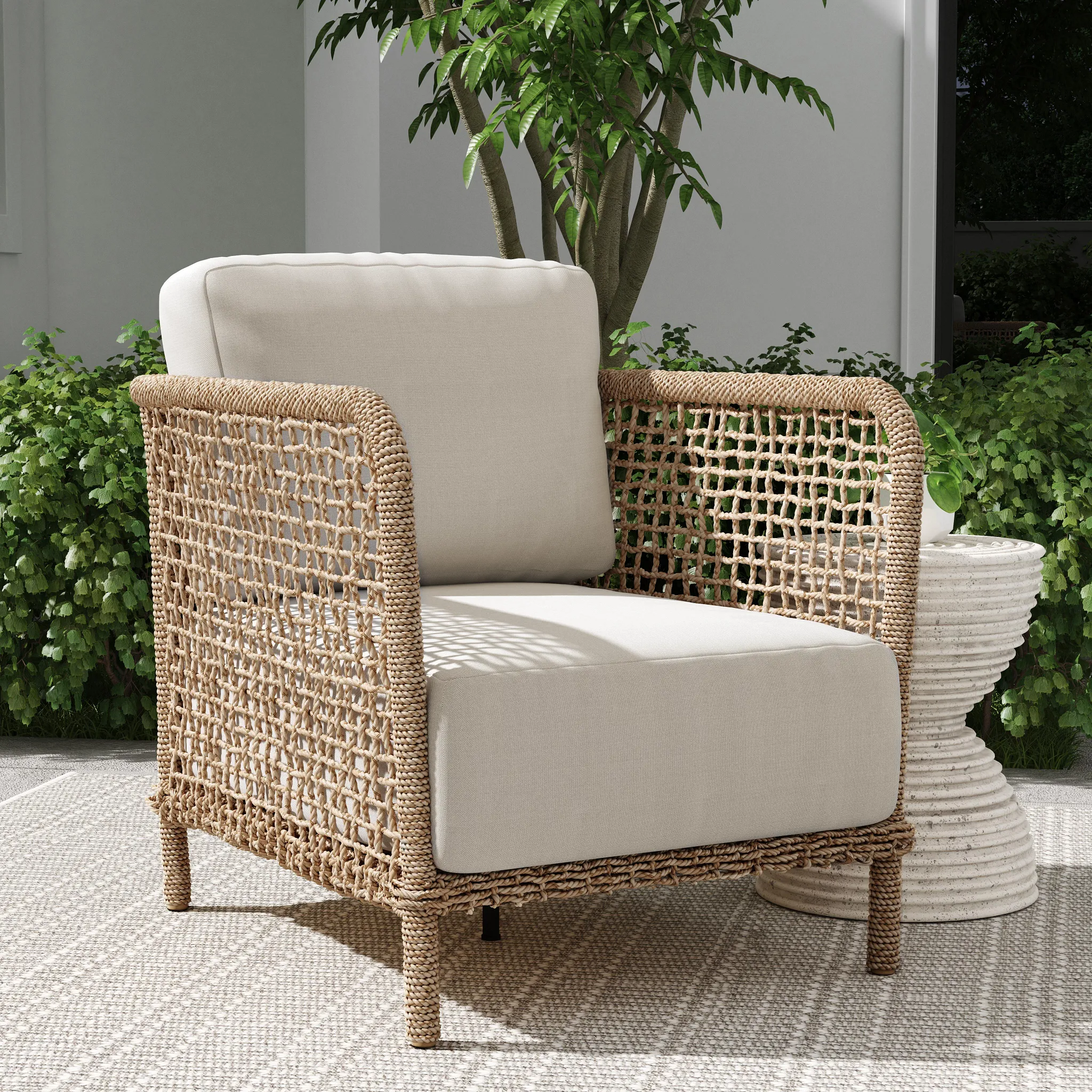 Brooks Light Gray Cushioned Arm Chair