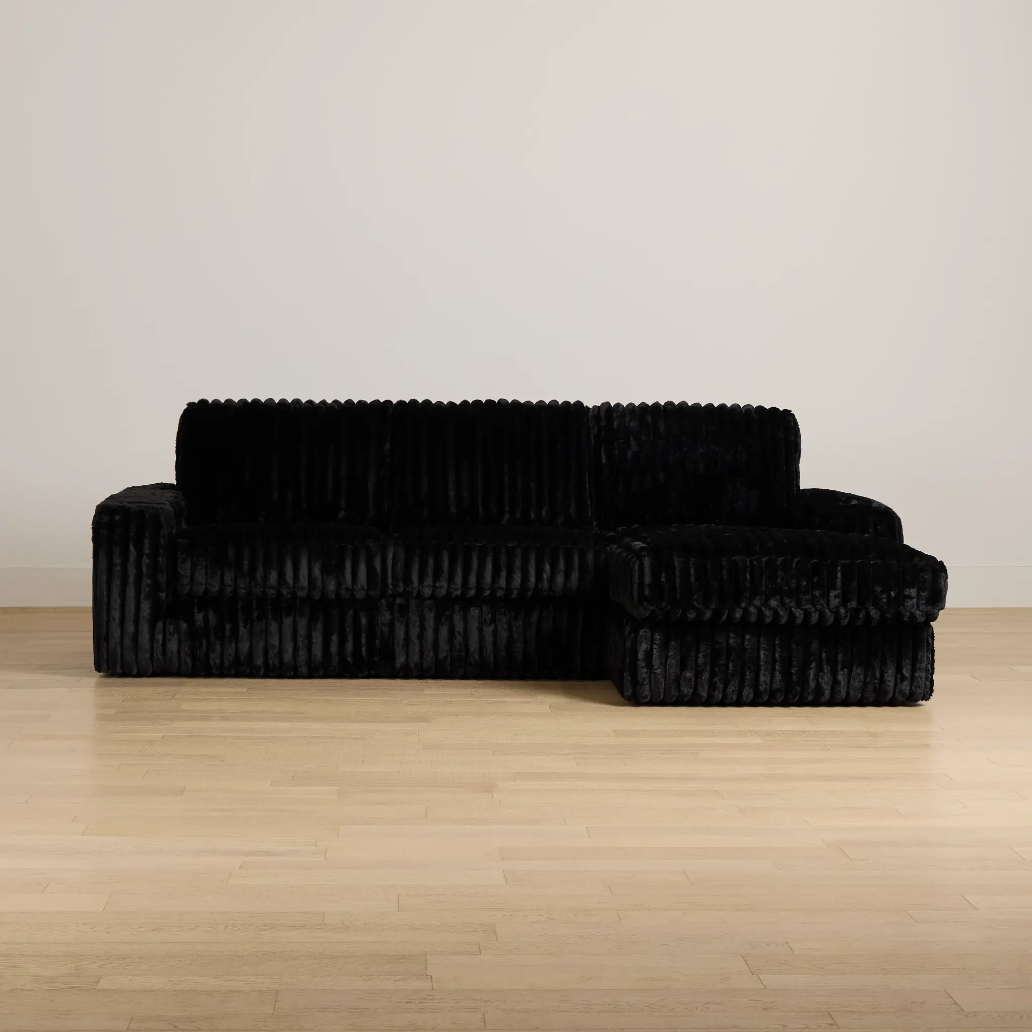 Teddy Black Fabric Right Chaise Sectional Teddy Black Fabric Right Chaise Sectional