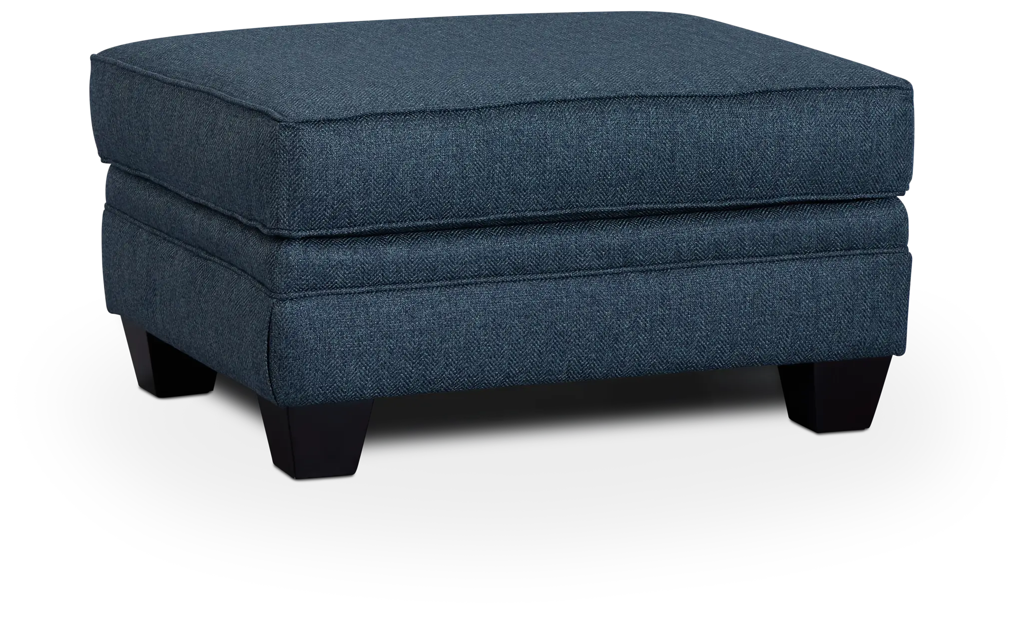 Avery Dark Blue Fabric Ottoman Avery Dark Blue Fabric Ottoman
