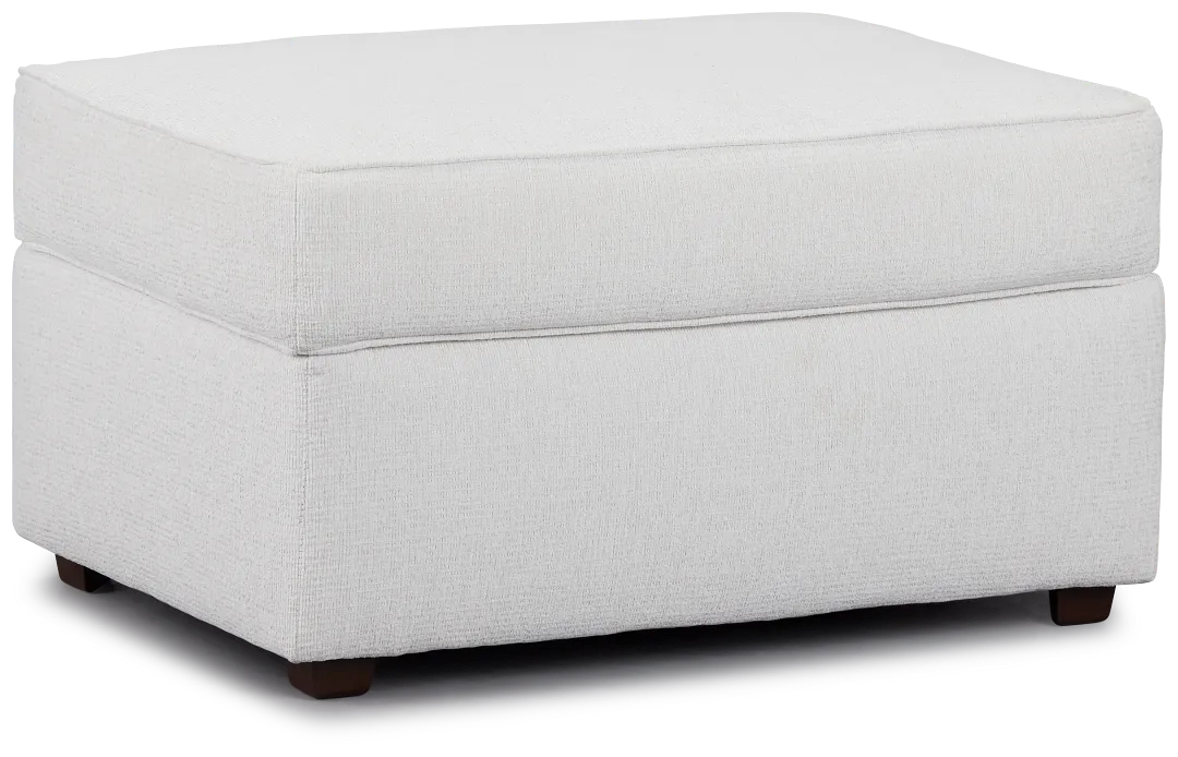 Avalon White Fabric Ottoman
