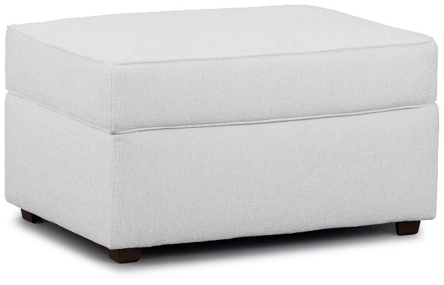 Avalon White Fabric Ottoman