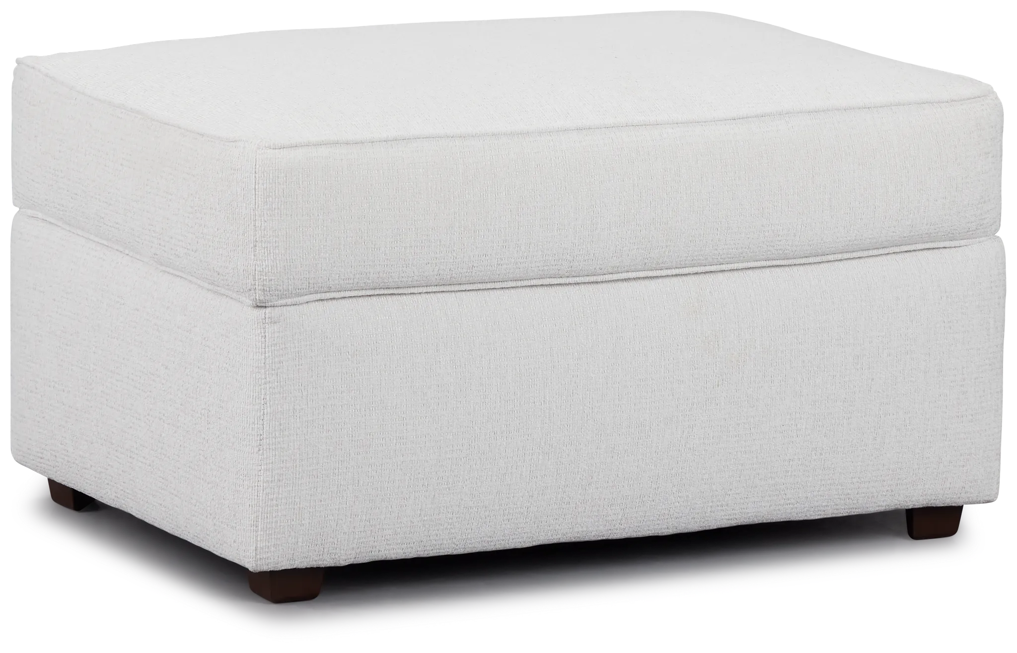 Avalon White Fabric Ottoman