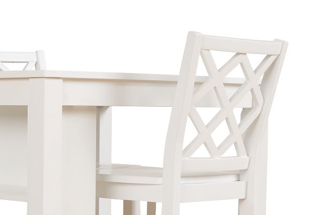 Edgartown White Storage High Table & 2 White Wood Barstools