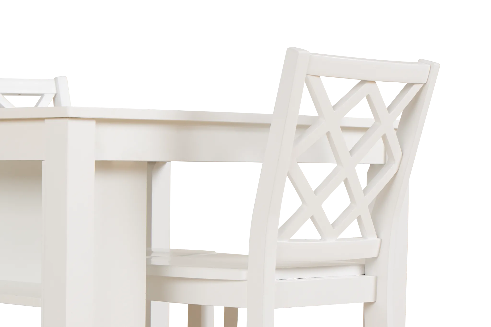 Edgartown White Storage High Table & 2 White Wood Barstools