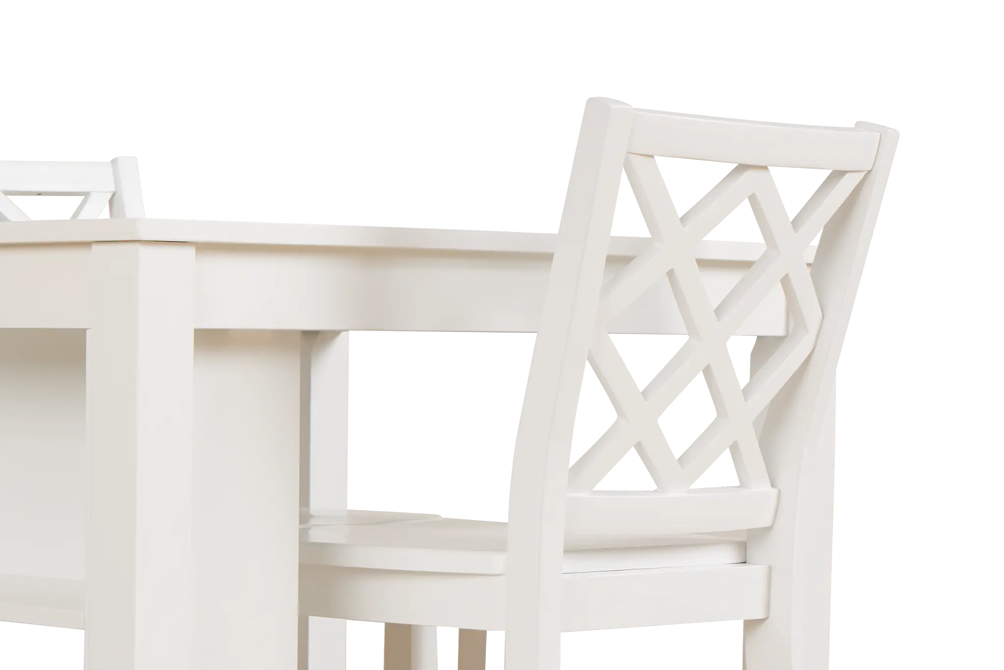 Edgartown White Storage High Table & 2 White Wood Barstools Edgartown White Storage High Table & 2 White Wood Barstools