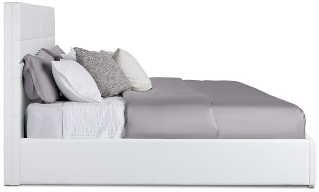 Doral White Uph Platform Bed