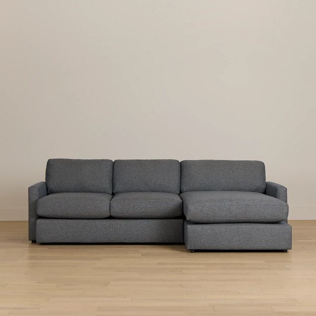 Noah Dark Gray Fabric Small Right Chaise Sectional