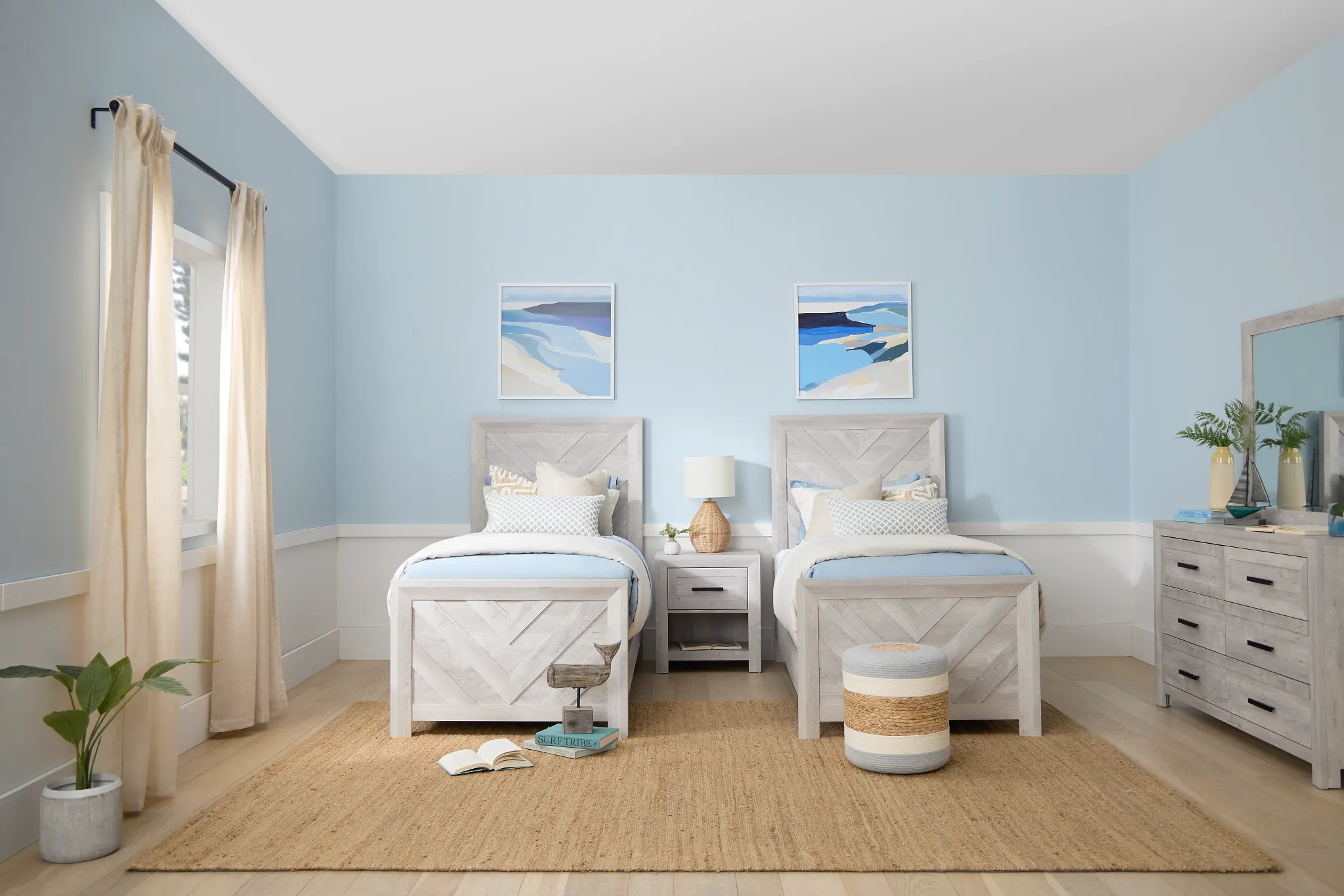 Delray White Panel Bed