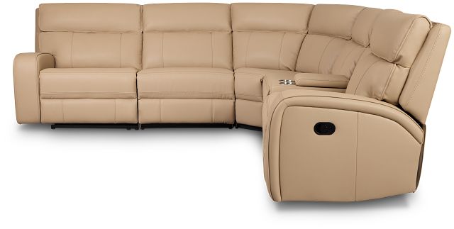 Rhett Taupe Micro Small Triple Manually Reclining Two-arm Sectional