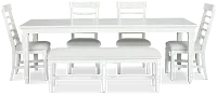 Cape Cod Ivory Rect Table, 4 Chairs & Bench