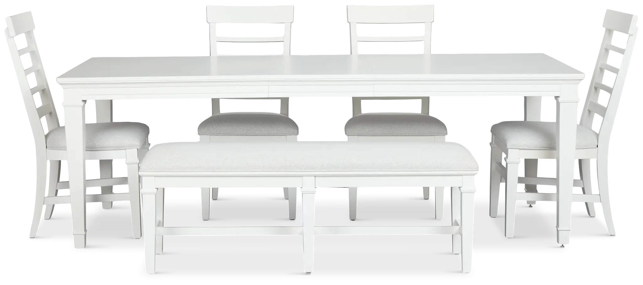 Cape Cod Ivory Rect Table, 4 Chairs & Bench Cape Cod Ivory Rect Table, 4 Chairs & Bench