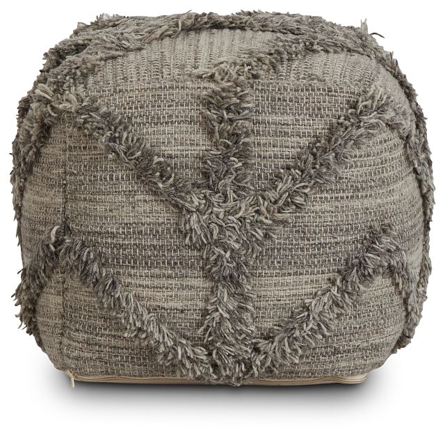 Olfen Gray Large Accent Pouf