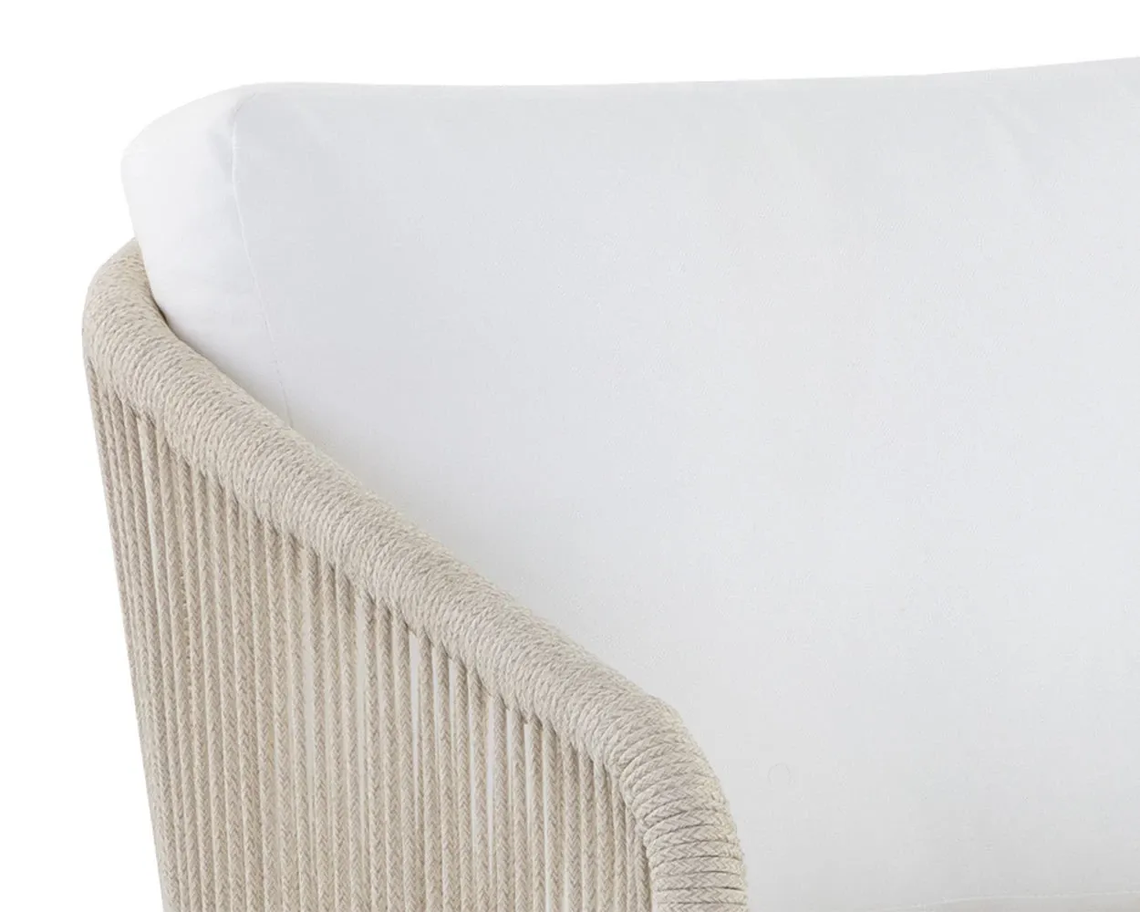 Ashe Light Beige Swivel Chair With White Cushions