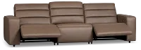 Sawyer Dark Brown Micro 3-piece Modular Power Sofa
