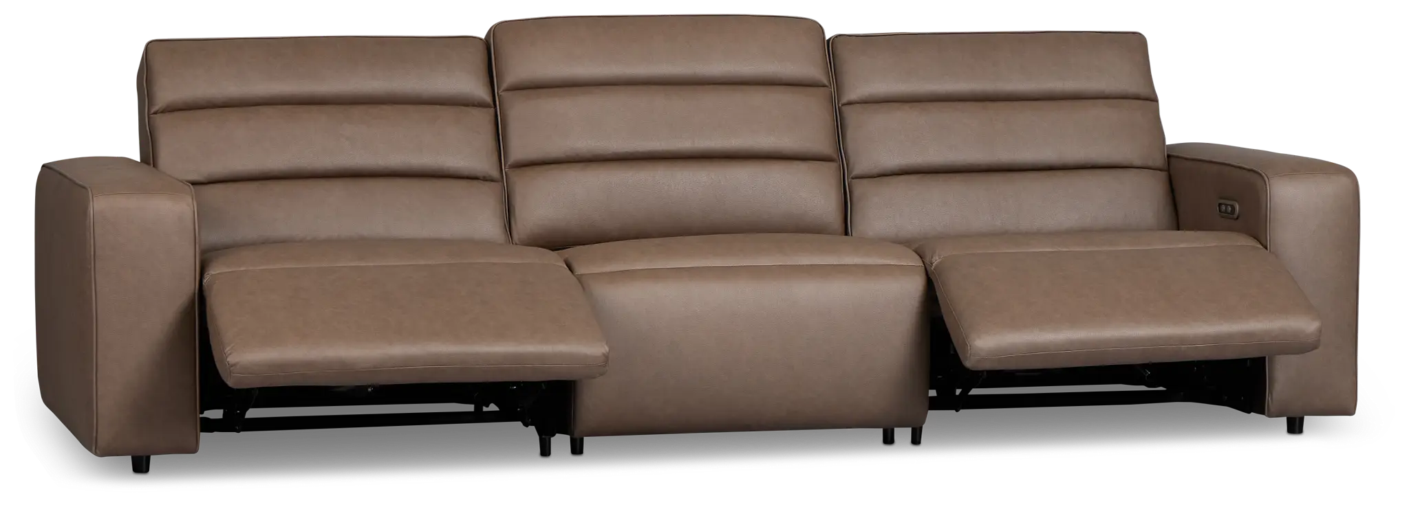 Sawyer Dark Brown Micro 3-piece Modular Power Sofa Sawyer Dark Brown Micro 3-piece Modular Power Sofa