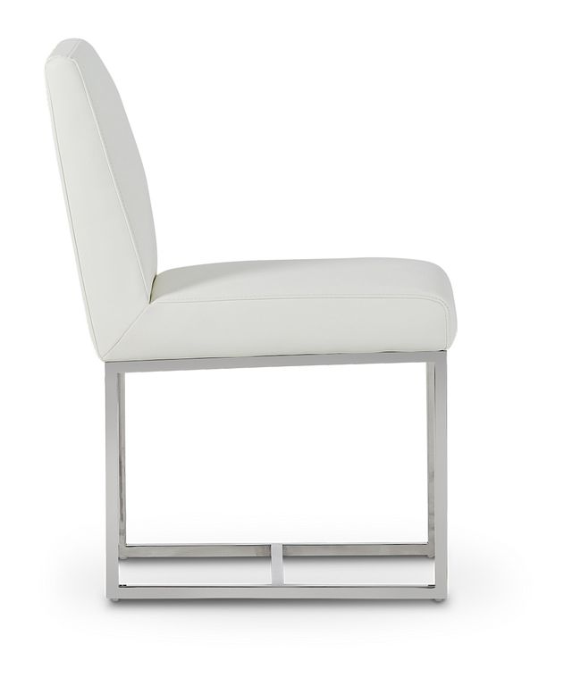 Miami White Micro Upholstered Side Chair (1)