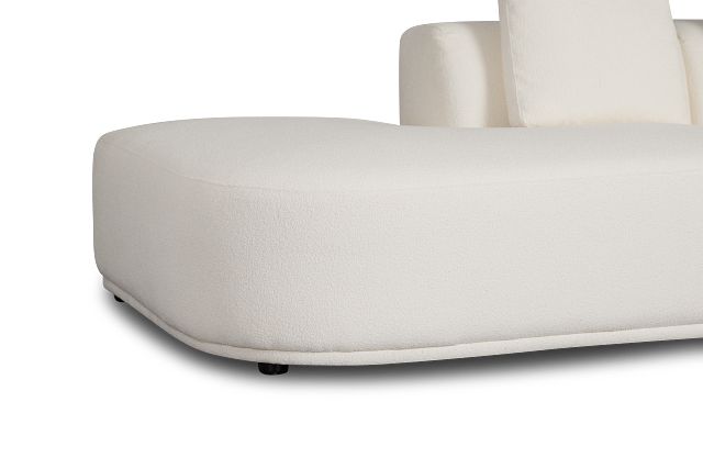 Catalina White Fabric 2-piece Modular Sofa