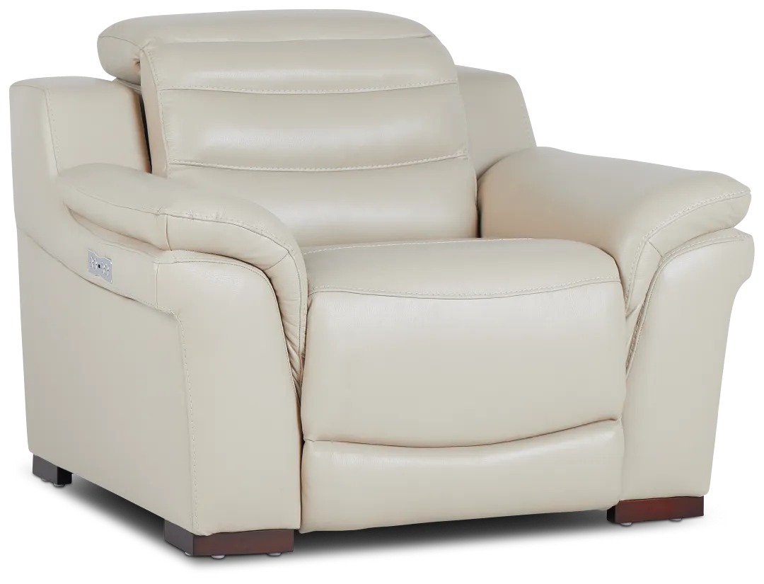 Sentinel Taupe Lthr/vinyl Power Recliner With Power Headrest