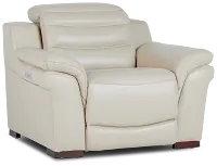 Sentinel Taupe Lthr/vinyl Power Recliner With Power Headrest