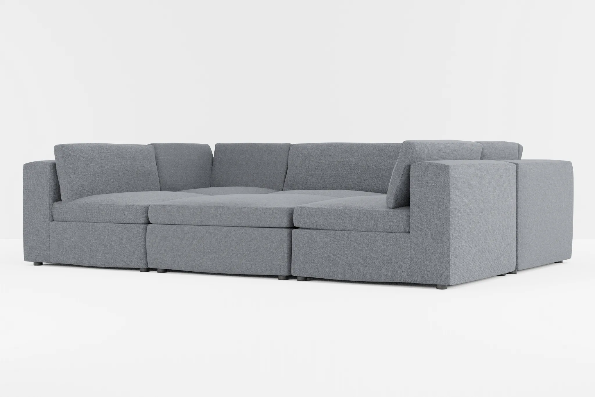 Destin Elevation Gray Fabric 6-piece Pit Sectional
