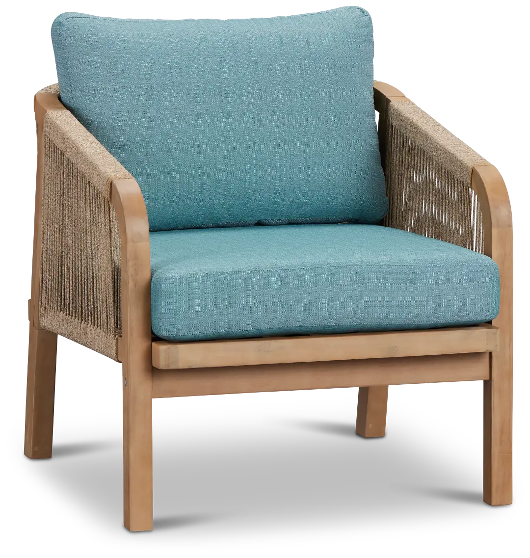 Laguna Light Tone Chair With Teal Cushion Laguna Light Tone Chair With Teal Cushion