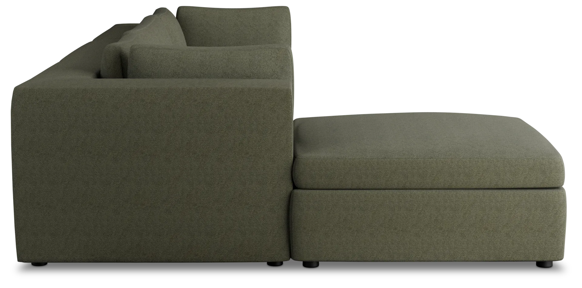 Destin Sutton Green Fabric 4-piece Bumper Sectional
