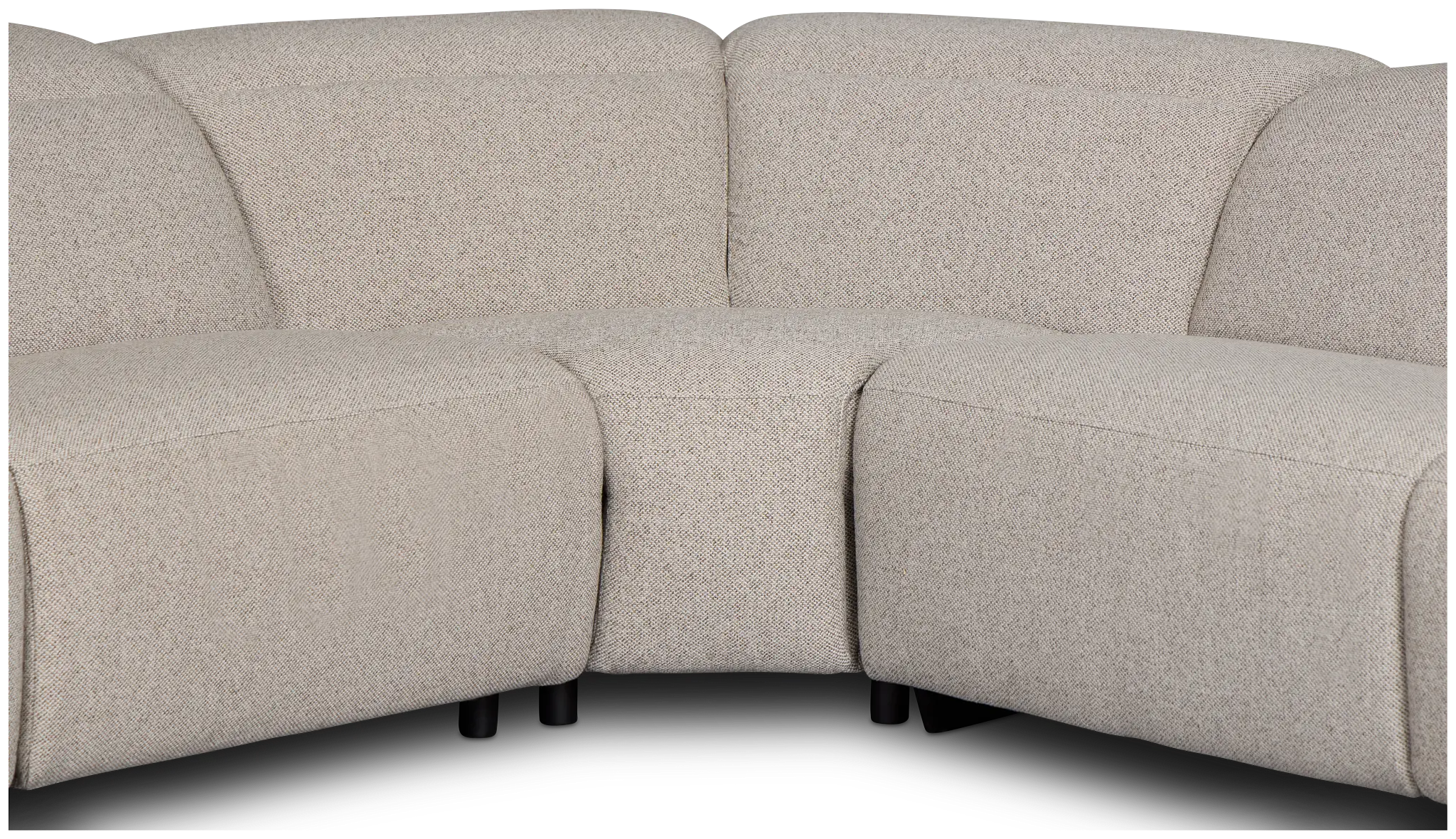 Leona Light Gray Fabric Small Triple Power Reclining Two-arm Sectional Leona Light Gray Fabric Small Triple Power Reclining Two-arm Sectional