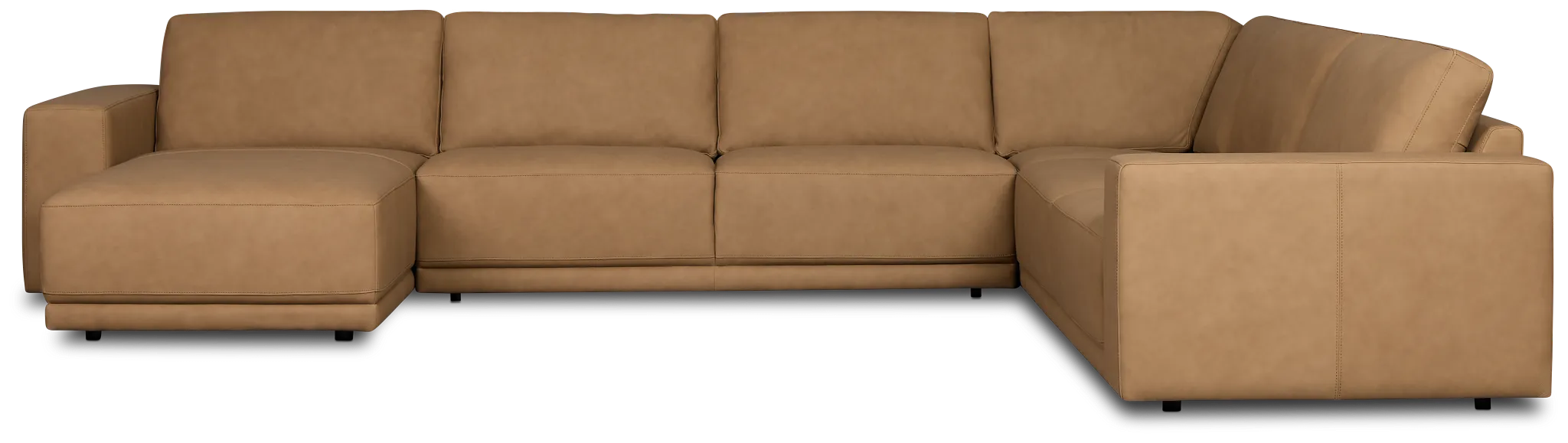 Kellan Light Brown Leather Medium Left Chaise Sectional