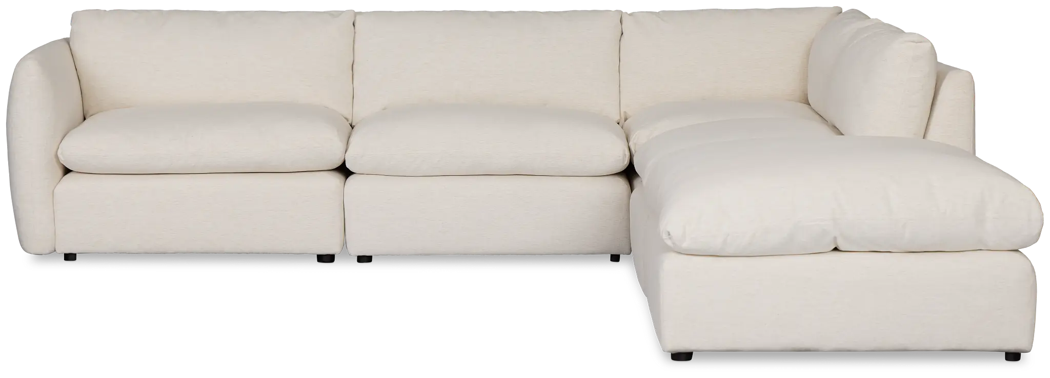 Serena White Fabric 5-piece Left Facing Bumper Sectional Serena White Fabric 5-piece Left Facing Bumper Sectional