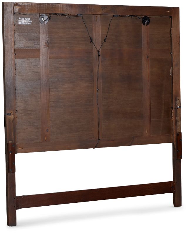 Heron Cove Mid Tone Panel Headboard With Lights