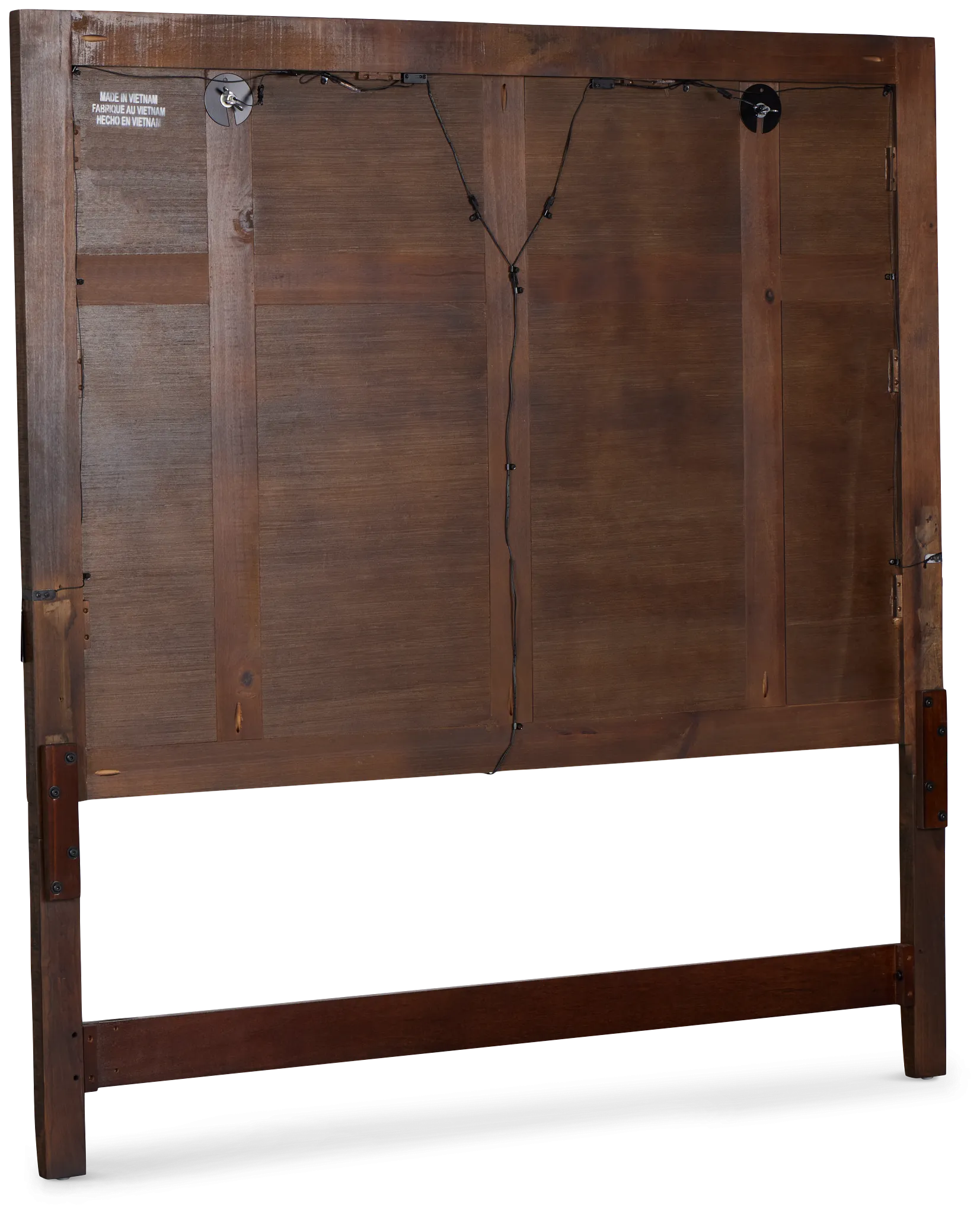 Heron Cove Mid Tone Panel Headboard With Lights