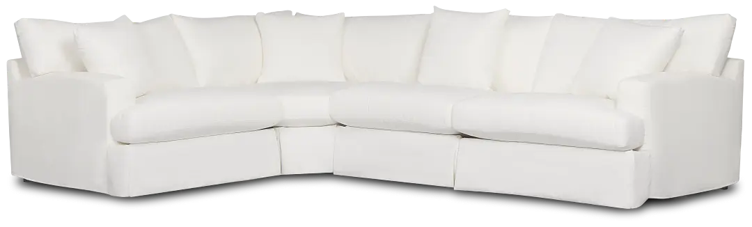 Marren White Fabric Small Two-arm Sectional Marren White Fabric Small Two-arm Sectional