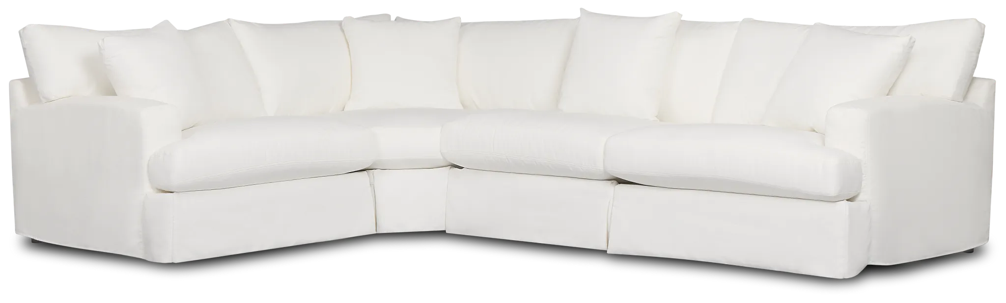 Marren White Fabric Small Two-arm Sectional