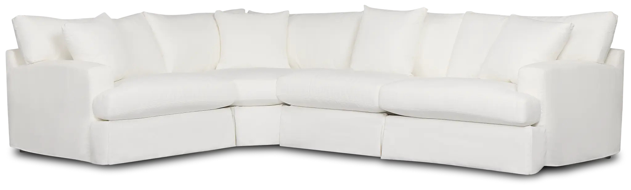 Marren White Fabric Small Two-arm Sectional Marren White Fabric Small Two-arm Sectional