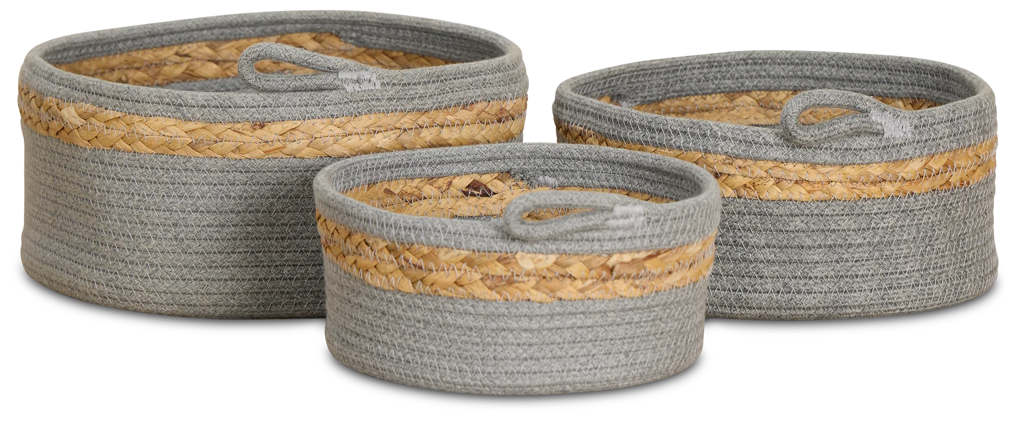 Beach Light Blue Set Of 3 Basket