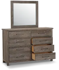 Salt Lake Gray Dresser & Mirror