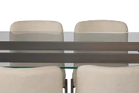 Avondale Glass Rect Table & 4 Upholstered Chairs